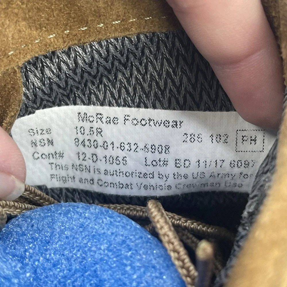 McRae Footwear Military Boots Mens 10.5 R ARMY Combat Hot Weather Coyote Brown